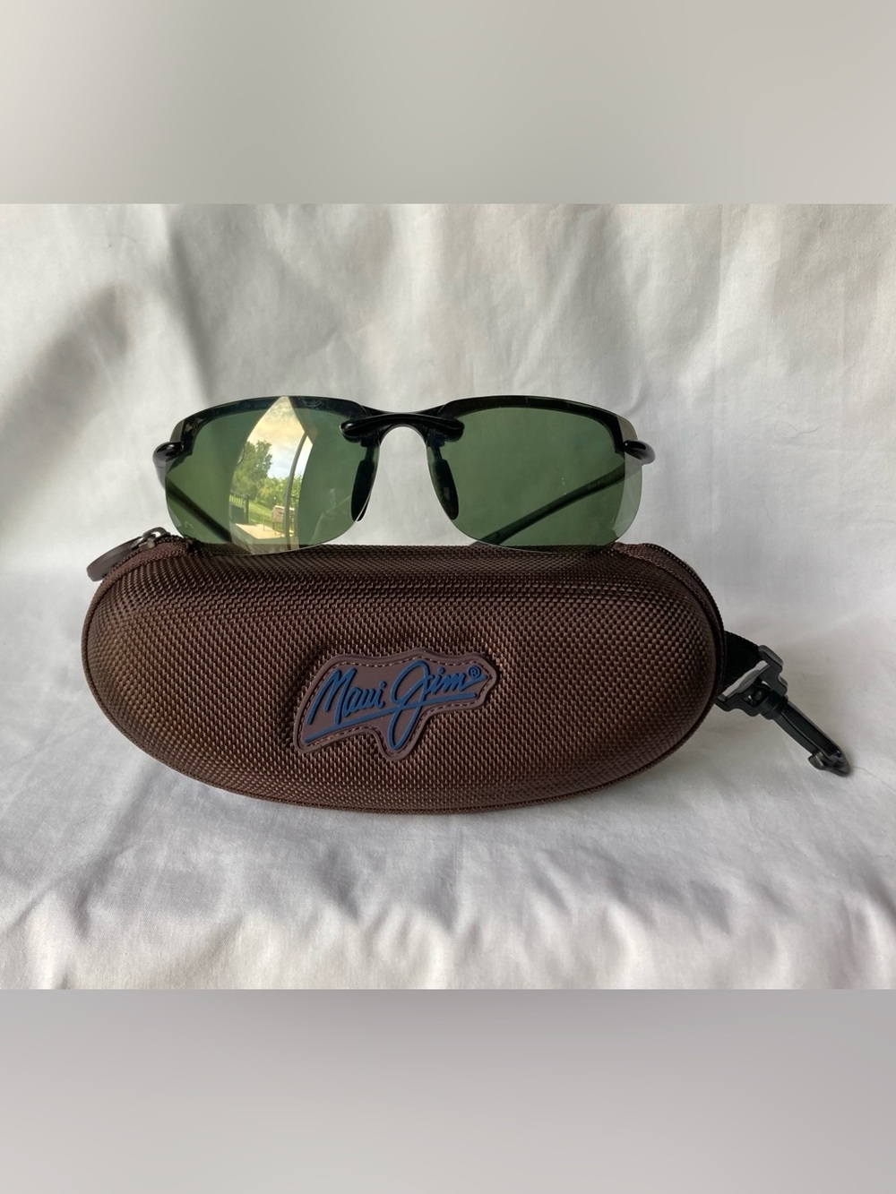 Maui Jim MJ412-02 Banyans Sport Sunglasses 79-17-130 Black Rimless With Case
